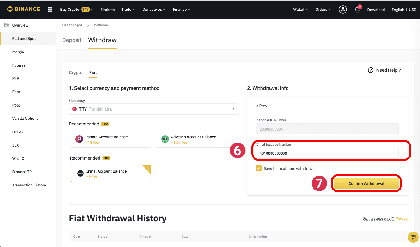 Wie man TRY auf Binance über ININAL einzahlt/abhebt Wie man TRY auf Binance über ININAL einzahlt/abhebt