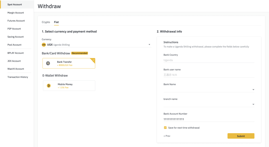 Zahlen Sie Ugandan Shilling (UGX) auf Binance ein und ziehen Sie es ab Zahlen Sie Ugandan Shilling (UGX) auf Binance ein und ziehen Sie es ab