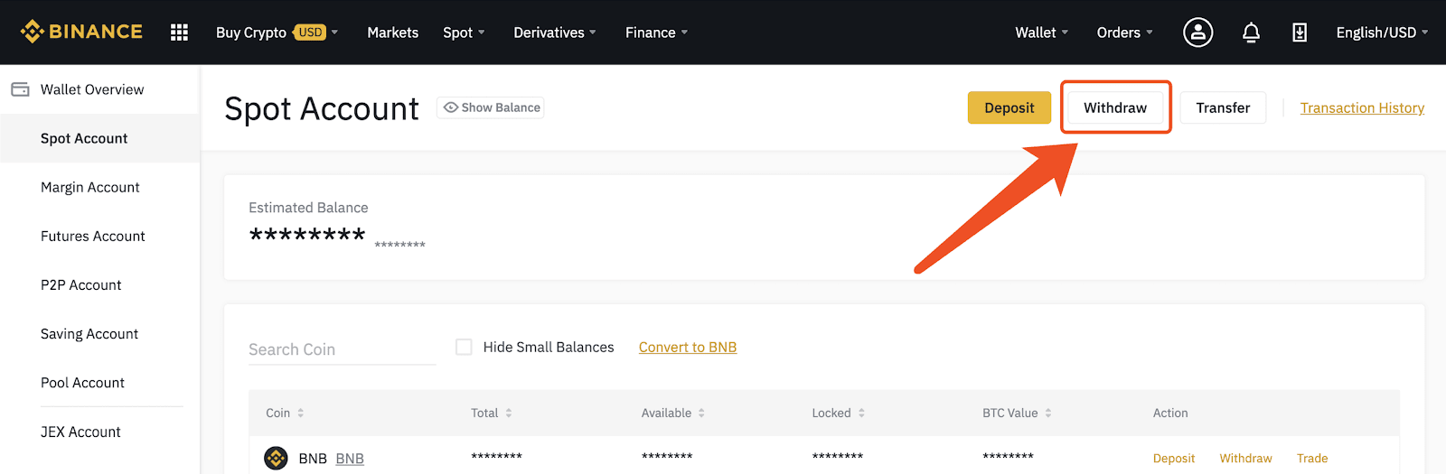 binance withdrawal adress