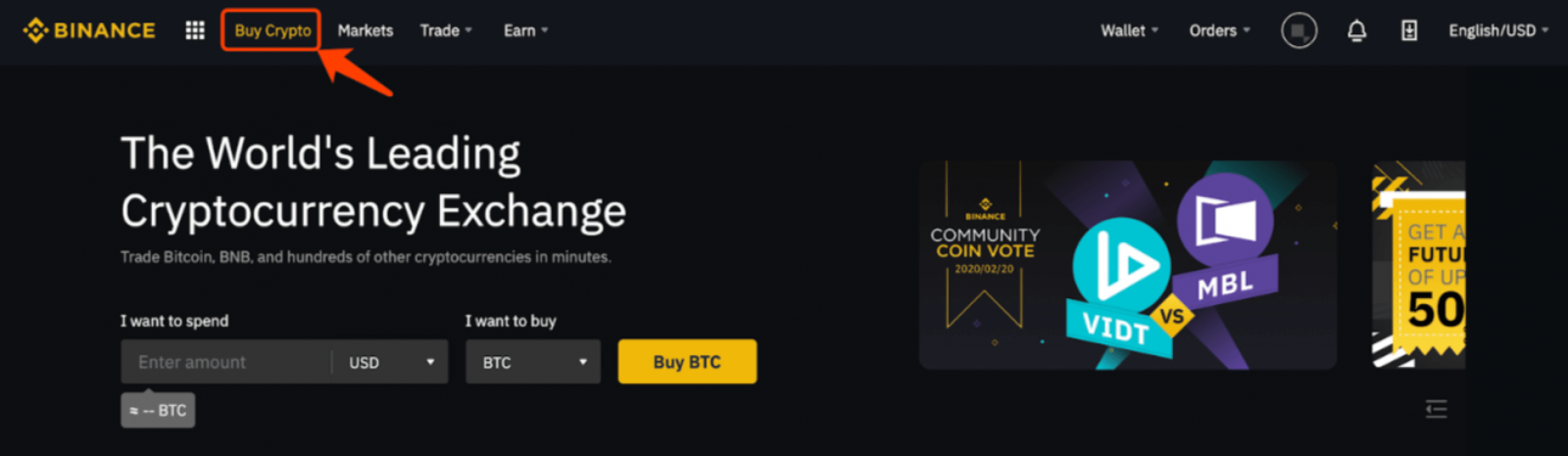 Binance 에서 USD로 암호 화폐를 구매하는 방법 Binance 에서 USD로 암호 화폐를 구매하는 방법