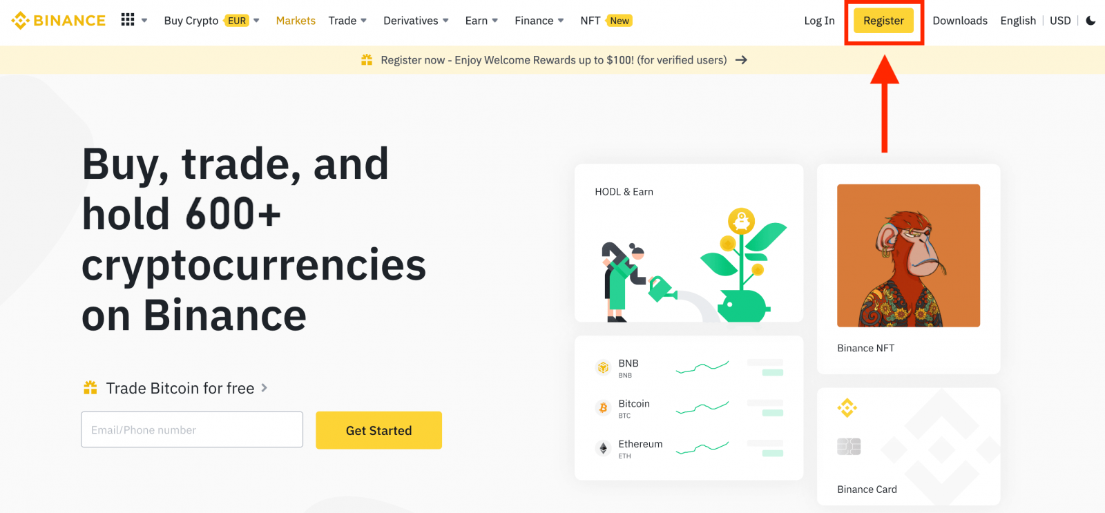 Kako odpreti račun in nakazati denar v Binance Kako odpreti račun in nakazati denar v Binance