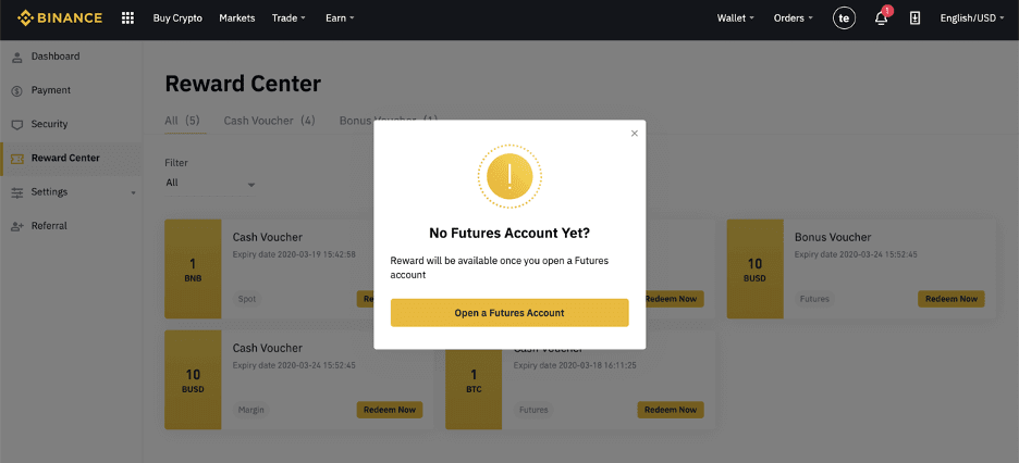 Kako odpreti račun in nakazati denar v Binance Kako odpreti račun in nakazati denar v Binance
