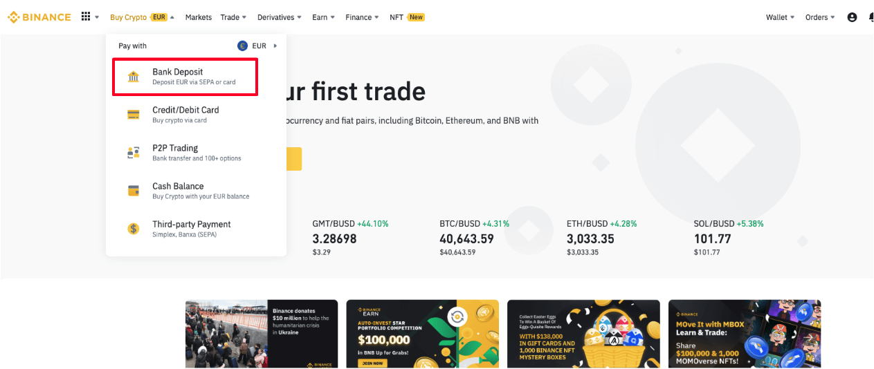 Kako odpreti račun in nakazati denar v Binance Kako odpreti račun in nakazati denar v Binance