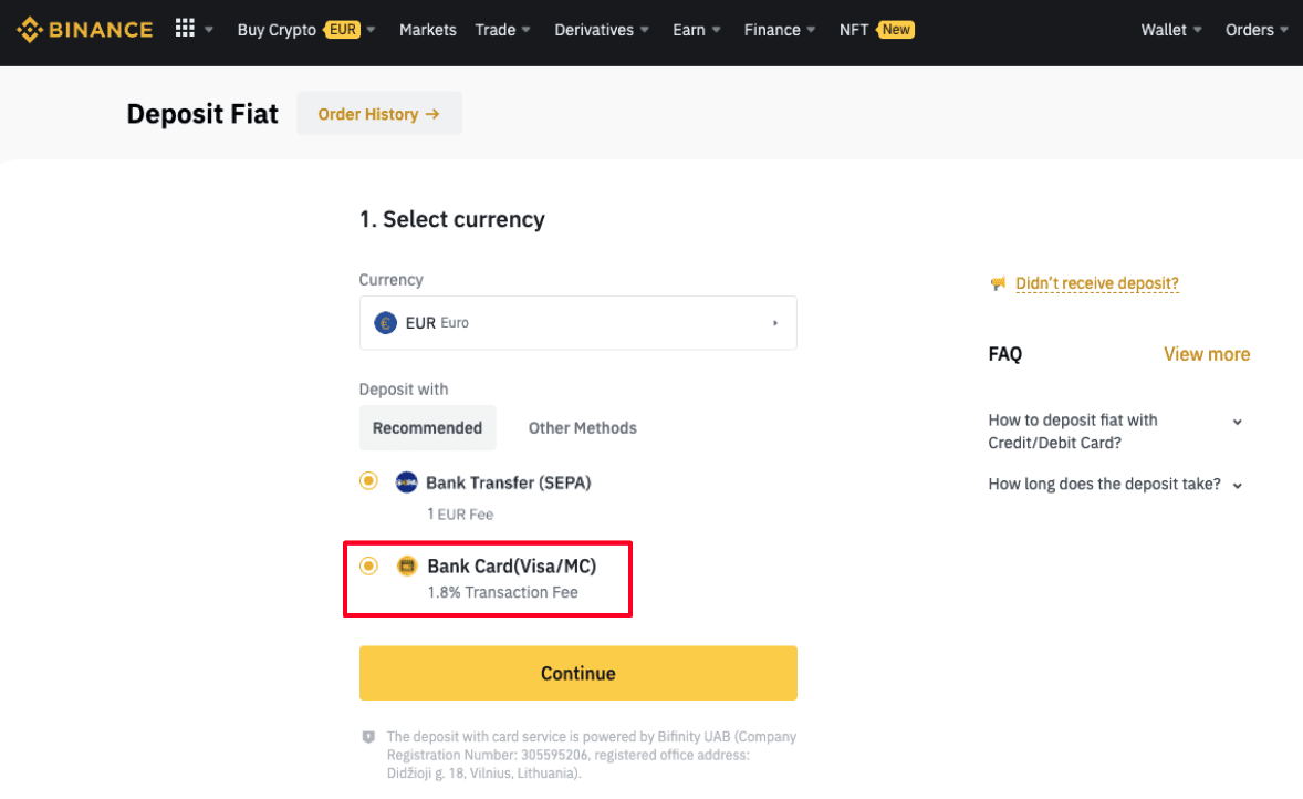 Kako odpreti račun in nakazati denar v Binance Kako odpreti račun in nakazati denar v Binance