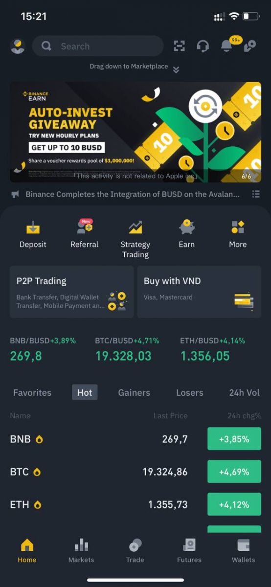 Kako odpreti račun in nakazati denar v Binance Kako odpreti račun in nakazati denar v Binance