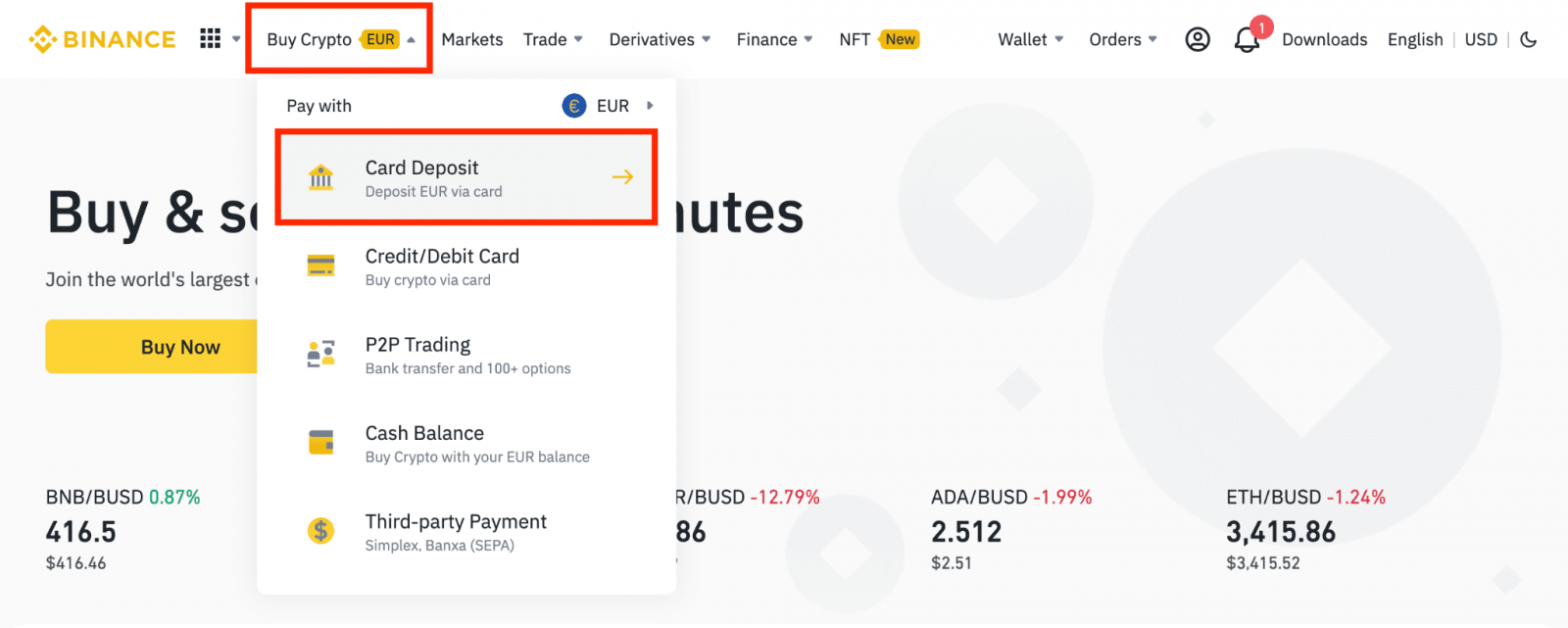 Kako odpreti račun in nakazati denar v Binance Kako odpreti račun in nakazati denar v Binance