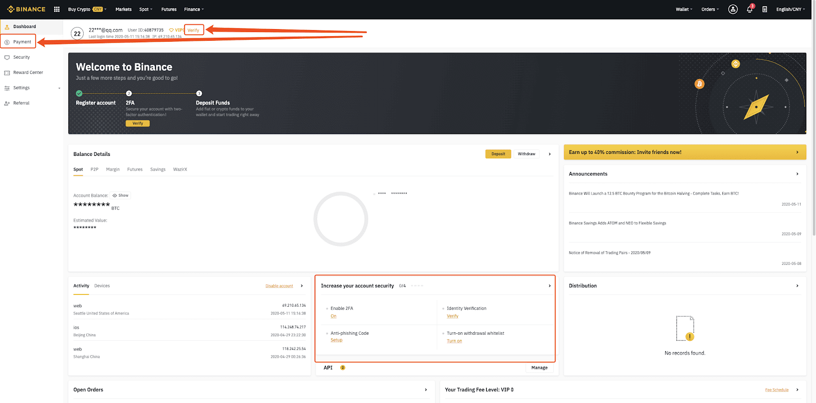 Kako odpreti račun in nakazati denar v Binance Kako odpreti račun in nakazati denar v Binance