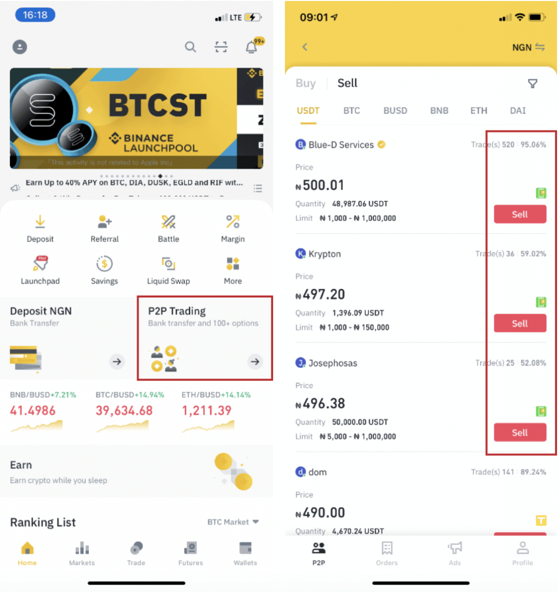 How to SELL Crypto on Binance P2P via Web and Mobile App